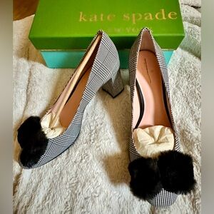 Kate Spade New York Carine pump with Black Faux Fur Bow